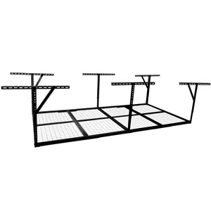English Elm 3x8ft Overhead Garage Ceiling Storage Rack Heavy Duty Metal 600 Lb Adjustable Mount Black W465P325873