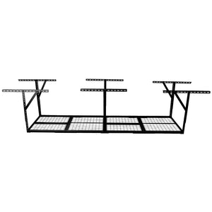 English Elm 4x8ft Overhead Garage Ceiling Rack Heavy Duty Steel 600 Lb Adjustable Storage Black W465P325876