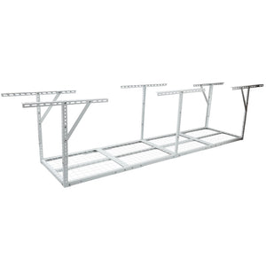 English Elm 2x8ft Overhead Garage Storage Rack Heavy Duty Steel Ceiling Mount 400lb Capacity White W465P325878