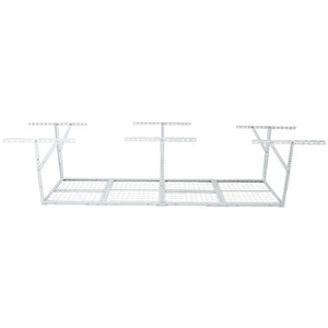 English Elm 2x8ft Overhead Garage Storage Rack Heavy Duty Steel Ceiling Mount 400lb Capacity White W465P325878