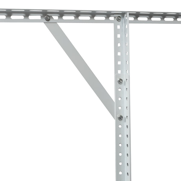 English Elm 2x8ft Overhead Garage Storage Rack Heavy Duty Steel Ceiling Mount 400lb Capacity White W465P325878