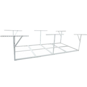 English Elm 3x8ft Overhead Garage Ceiling Storage Rack Heavy Duty Metal 600 Lb Adjustable Mount White W465P325879