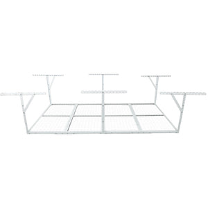 English Elm 4x8ft Overhead Garage Ceiling Rack Heavy Duty Steel 600 Lb Adjustable Storage White W465P325882
