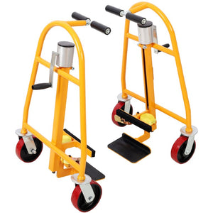 English Elm 2Pack Heavy Duty Furniture Movers with Ratchet Straps and Swivel Casters for Safe Transport Yellow 22.8 L x 14 W x 31.5 H W465P327700