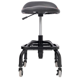 English Elm Rolling Mechanic Stool Heavy Duty Padded Swivel Seat Adjustable for Garage Workshop W465P327703