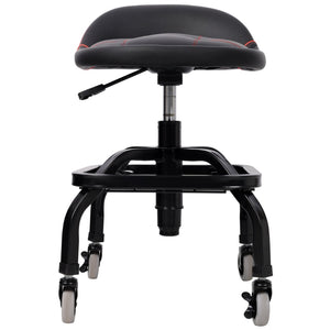 English Elm Rolling Mechanic Stool Heavy Duty Padded Swivel Seat Adjustable for Garage Workshop W465P327703