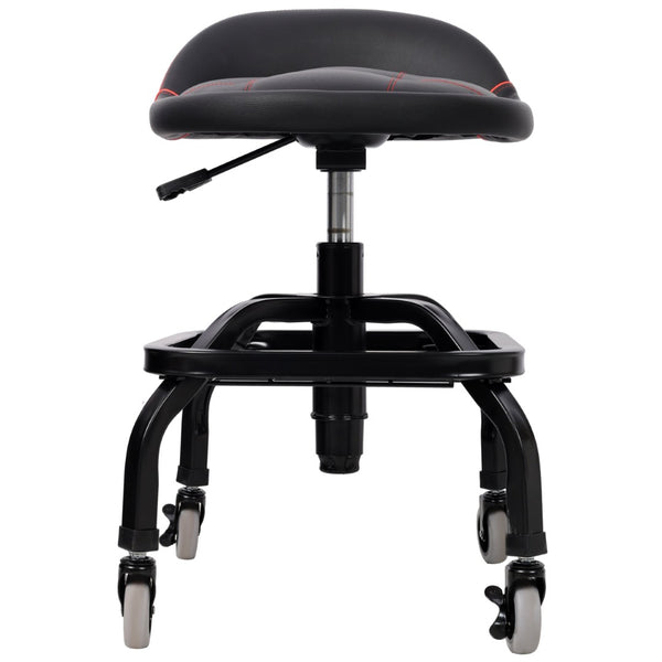 English Elm Rolling Mechanic Stool Heavy Duty Padded Swivel Seat Adjustable for Garage Workshop W465P327703