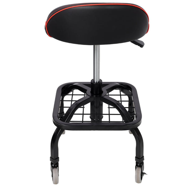 English Elm Rolling Mechanic Stool Heavy Duty Padded Swivel Seat Adjustable for Garage Workshop W465P327703