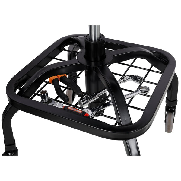 English Elm Rolling Mechanic Stool Heavy Duty Padded Swivel Seat Adjustable for Garage Workshop W465P327703