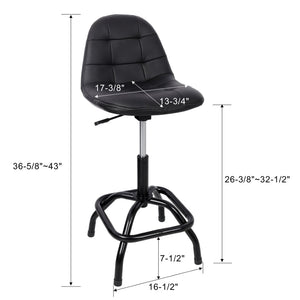 English Elm 360° Swivel High Back Bar Stool Adjustable Metal Frame for Kitchen Island or Pub W465P327705