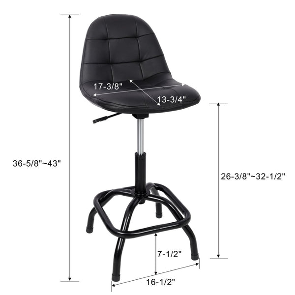 English Elm 360° Swivel High Back Bar Stool Adjustable Metal Frame for Kitchen Island or Pub W465P327705
