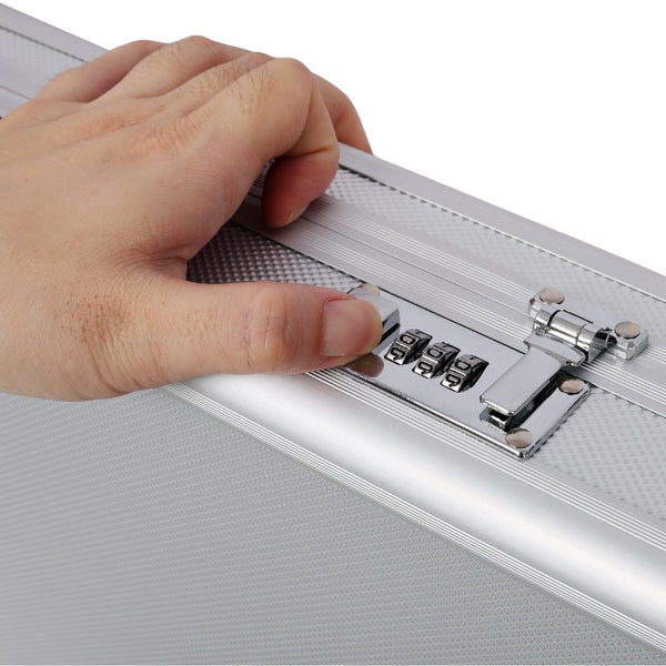 English Elm Aluminum Hard Shell Locking Carry Case with Foam Interior for Secure Handgun Storage W465P331004
