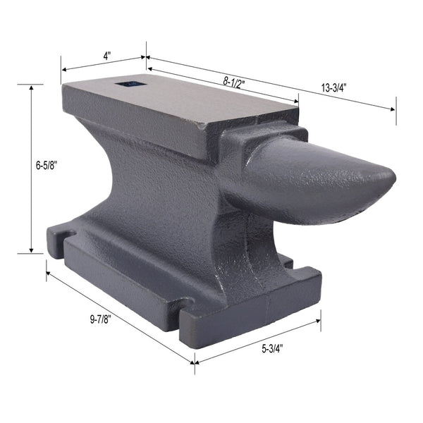 English Elm 55lb(25kg)cast Iron Anvil with Square Horn Hardy Hole and Polished Forging Surface W465P332137