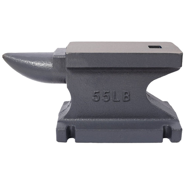 English Elm 55lb(25kg)cast Iron Anvil with Square Horn Hardy Hole and Polished Forging Surface W465P332137