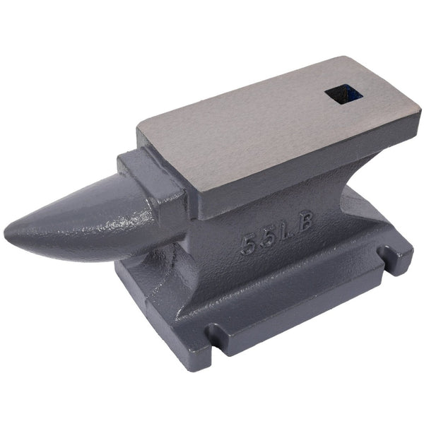 English Elm 55lb(25kg)cast Iron Anvil with Square Horn Hardy Hole and Polished Forging Surface W465P332137
