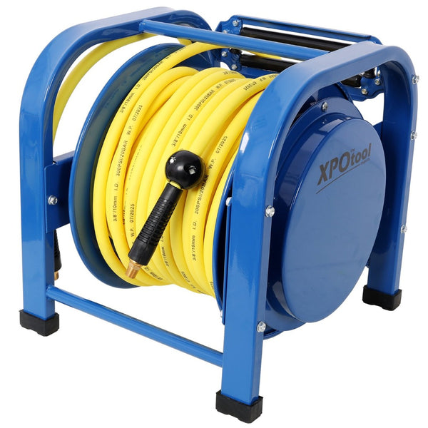 English Elm Retractable Steel Air Hose Reel 100 Foot Spring Driven Heavy Duty Shop Grade W465P332870