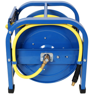 English Elm Retractable Steel Air Hose Reel 100 Foot Spring Driven Heavy Duty Shop Grade W465P332870