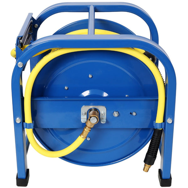 English Elm Retractable Steel Air Hose Reel 100 Foot Spring Driven Heavy Duty Shop Grade W465P332870