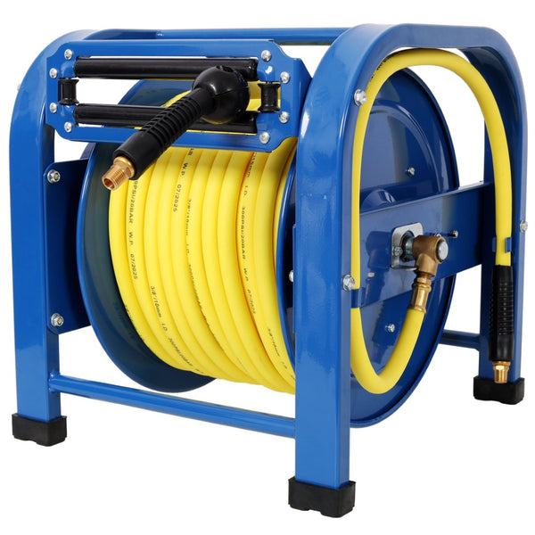 English Elm Retractable Steel Air Hose Reel 100 Foot Spring Driven Heavy Duty Shop Grade W465P332870