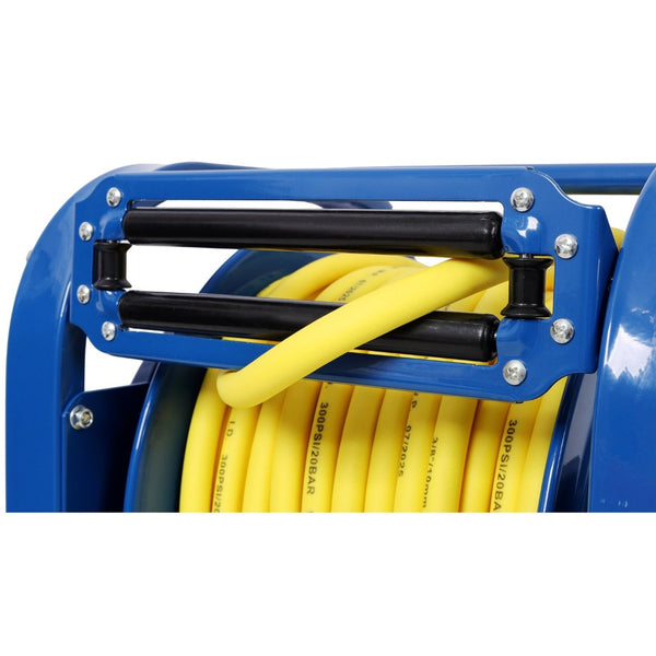 English Elm Retractable Steel Air Hose Reel 100 Foot Spring Driven Heavy Duty Shop Grade W465P332870