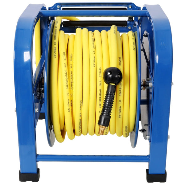 English Elm Retractable Steel Air Hose Reel 100 Foot Spring Driven Heavy Duty Shop Grade W465P332870