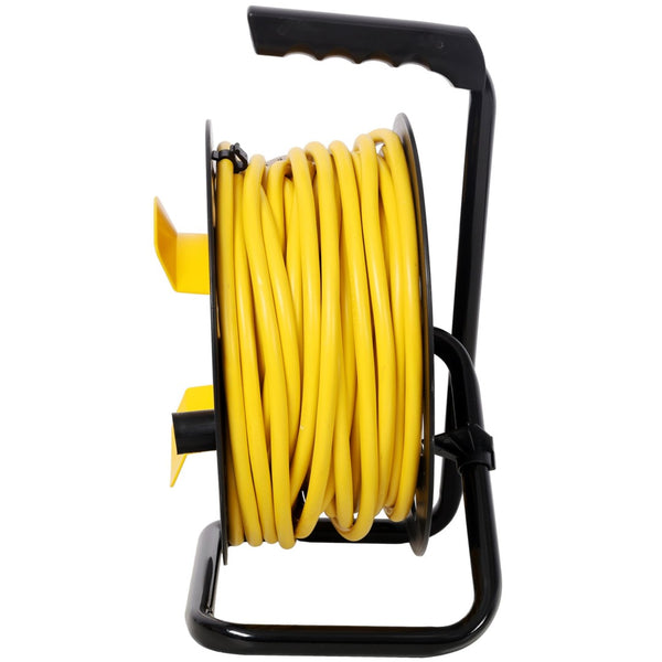 English Elm 100ft Retractable Extension Cord Reel with 4 Grounded Outlets and Heavy Duty 12awg Wire W465P332980