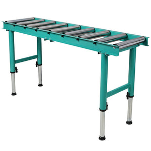 English Elm 9 Roller Adjustable Conveyor Stand Heavy Duty Chrome Industrial Workshop 440 Lb W465P337822