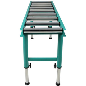 English Elm 9 Roller Adjustable Conveyor Stand Heavy Duty Chrome Industrial Workshop 440 Lb W465P337822