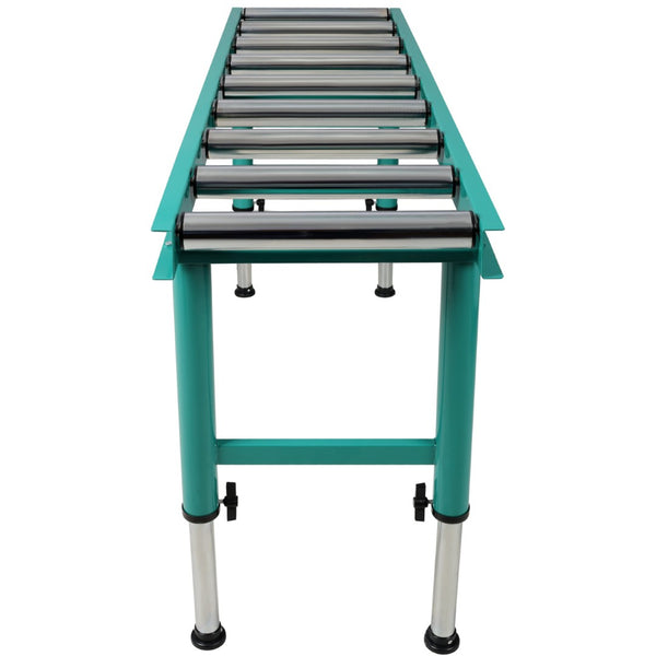 English Elm 9 Roller Adjustable Conveyor Stand Heavy Duty Chrome Industrial Workshop 440 Lb W465P337822