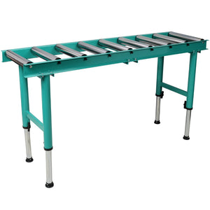 English Elm 9 Roller Adjustable Conveyor Stand Heavy Duty Chrome Industrial Workshop 440 Lb W465P337822