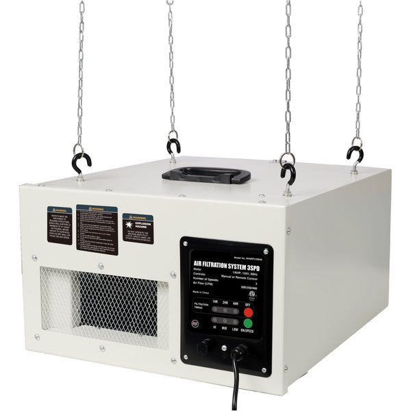 English Elm Remote-controlled Workshop Air Filtration System with Timer 400 Cfm Ceiling Mount Etl W465P339546
