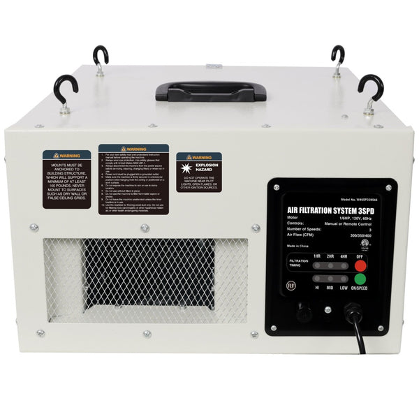 English Elm Remote-controlled Workshop Air Filtration System with Timer 400 Cfm Ceiling Mount Etl W465P339546