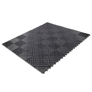 English Elm 25pcs Polypropylene Interlocking Drainage Floor Tiles for Garage Patio Shower Areas Black W465P347244