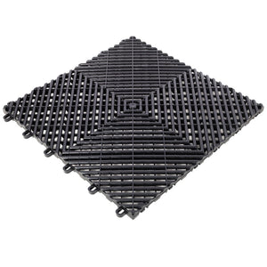 English Elm 25pcs Polypropylene Interlocking Drainage Floor Tiles for Garage Patio Shower Areas Black W465P347244