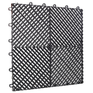 English Elm 25pcs Polypropylene Interlocking Drainage Floor Tiles for Garage Patio Shower Areas Black W465P347244