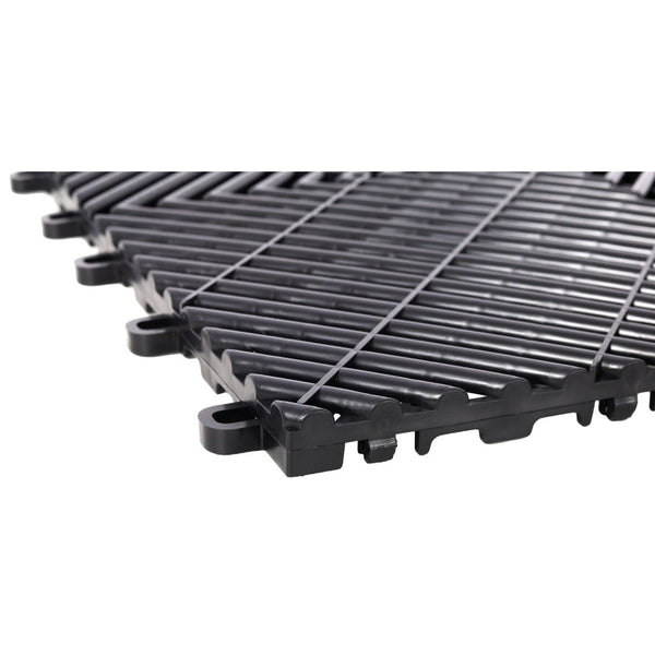 English Elm 25pcs Polypropylene Interlocking Drainage Floor Tiles for Garage Patio Shower Areas Black W465P347244