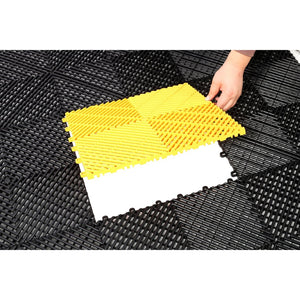 English Elm 25pcs Polypropylene Interlocking Drainage Floor Tiles for Garage Patio Shower Areas Black W465P347244