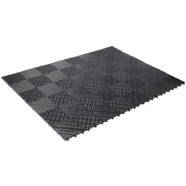 English Elm 25pcs Polypropylene Interlocking Drainage Floor Tiles for Garage Patio Shower Areas Black W465P347244