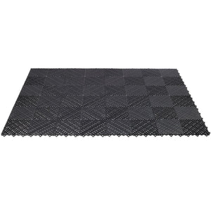 English Elm 25pcs Polypropylene Interlocking Drainage Floor Tiles for Garage Patio Shower Areas Black W465P347244