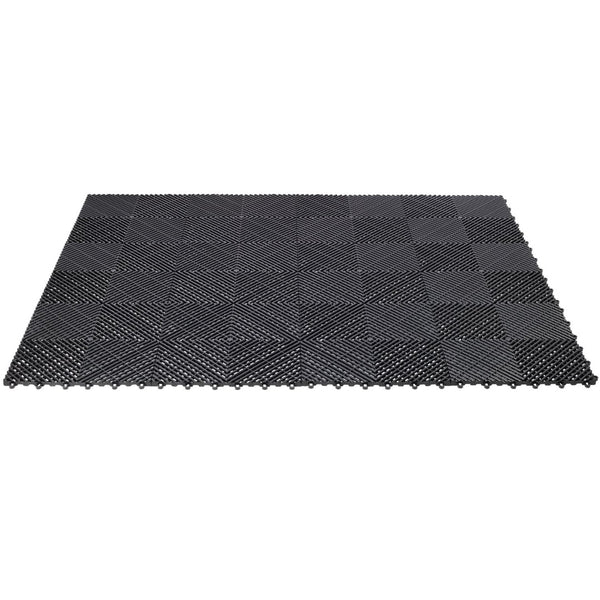 English Elm 25pcs Polypropylene Interlocking Drainage Floor Tiles for Garage Patio Shower Areas Black W465P347244