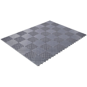 English Elm 25pcs Polypropylene Interlocking Drainage Floor Tiles for Garage Patio Shower Areas Gray W465P347246