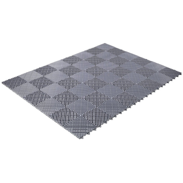 English Elm 25pcs Polypropylene Interlocking Drainage Floor Tiles for Garage Patio Shower Areas Gray W465P347246