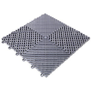 English Elm 25pcs Polypropylene Interlocking Drainage Floor Tiles for Garage Patio Shower Areas Gray W465P347246