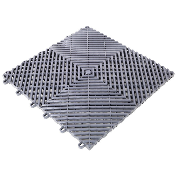 English Elm 25pcs Polypropylene Interlocking Drainage Floor Tiles for Garage Patio Shower Areas Gray W465P347246
