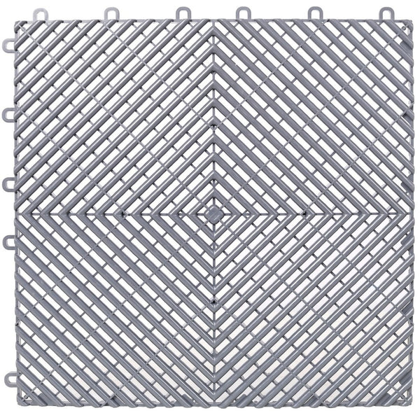English Elm 25pcs Polypropylene Interlocking Drainage Floor Tiles for Garage Patio Shower Areas Gray W465P347246