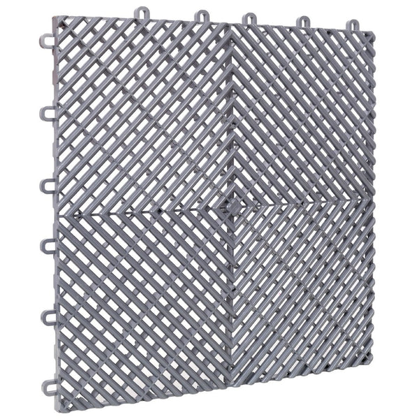 English Elm 25pcs Polypropylene Interlocking Drainage Floor Tiles for Garage Patio Shower Areas Gray W465P347246