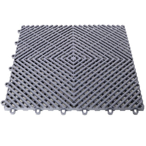 English Elm 25pcs Polypropylene Interlocking Drainage Floor Tiles for Garage Patio Shower Areas Gray W465P347246