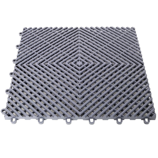 English Elm 25pcs Polypropylene Interlocking Drainage Floor Tiles for Garage Patio Shower Areas Gray W465P347246