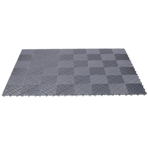 English Elm 25pcs Polypropylene Interlocking Drainage Floor Tiles for Garage Patio Shower Areas Gray W465P347246