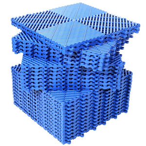 English Elm 25pcs Polypropylene Interlocking Drainage Floor Tiles for Garage Patio Shower Areas Blue W465P347247